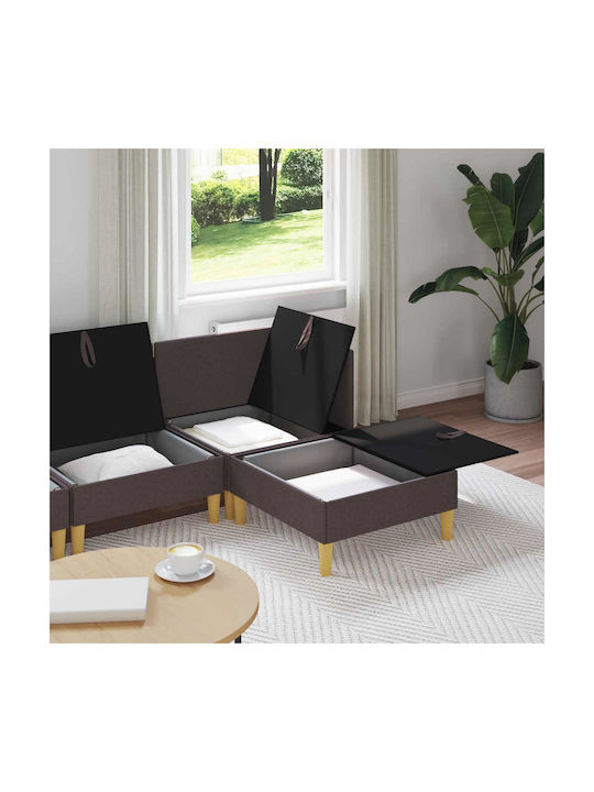Colțar Canapea Cu Spațiu De Depozitare Maro 210x140x82cm