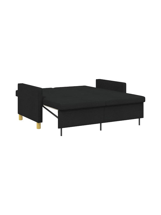 Corner Couch Bed Black 154x94.5x80.5cm