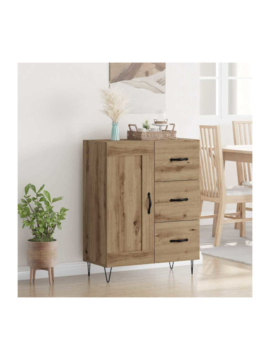 Sideboard aus Holz & Metall mit Schubladen Eiche 69.5x34x90cm