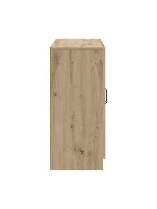 vidaXL Sideboard aus Holz & Metall mit Schubladen Braune 89x34.5x77cm