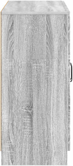Bufet din Lemn și Metal cu Sertare Gri 89x34.5x77cm