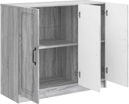 Bufet din Lemn și Metal cu Sertare Gri 89x34.5x77cm