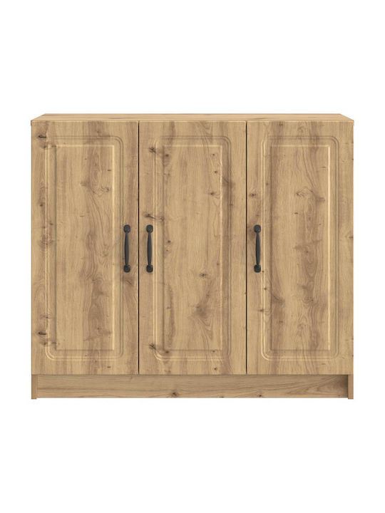 vidaXL Sideboard aus Holz & Metall mit Schubladen Braune 89x34.5x77cm