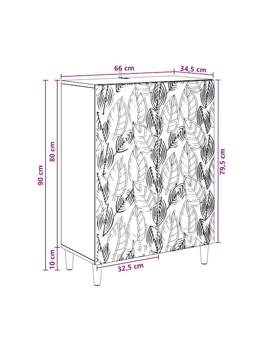 Bufet Din Lemn Alb 66x34.5x90cm
