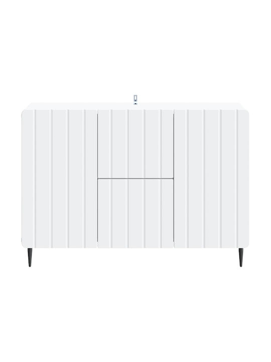 Sideboard aus Holz & Metall mit Schubladen Weiß 89x34.5x62cm