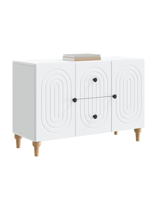Sideboard aus Holz & Metall mit Schubladen Weiß 89x34.5x60cm