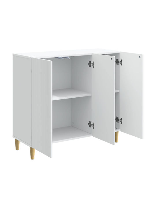 Буфет Дървен Бял 89x34.5x80см