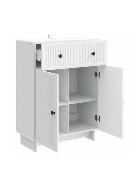 Sideboard from Wood & Metal with Drawers White 66x34.5x90cm