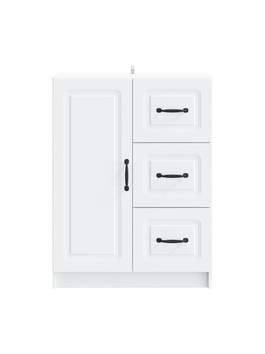 Bufet Din Lemn cu Sertare Alb 66x34.5x87cm