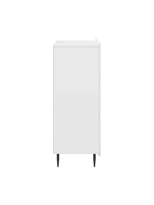 Bufet Din Lemn cu Sertare Alb 66x34.5x92cm