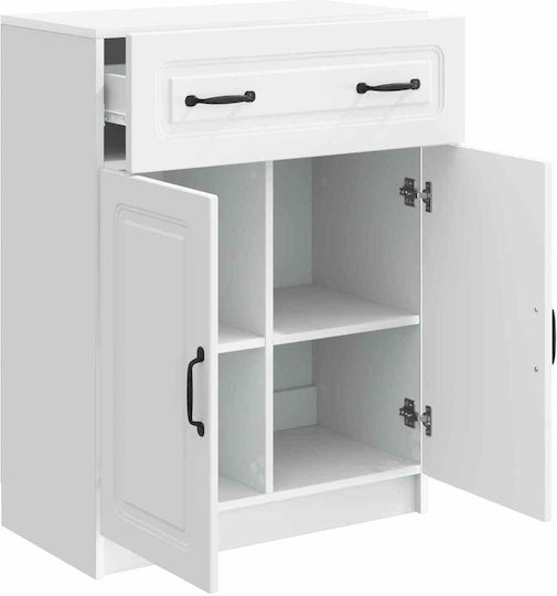 Sideboard from Wood & Metal with Drawers White 66x34.5x87cm