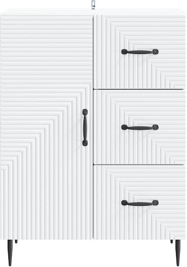 Sideboard from Wood & Metal with Drawers White 66x34.5x89.5cm