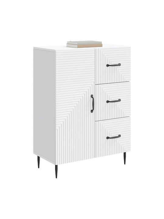 Sideboard from Wood & Metal with Drawers White 66x34.5x89.5cm