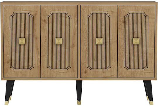 Μπουφές Desari Ξύλινος Oak-gold 120x30x80cm