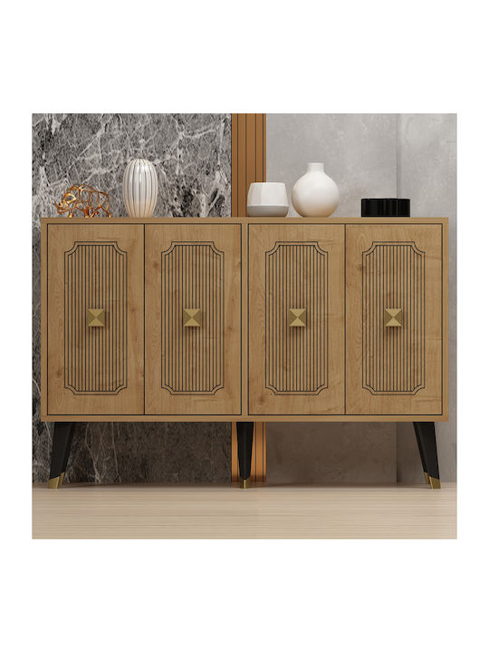 Μπουφές Desari Ξύλινος Oak-gold 120x30x80cm
