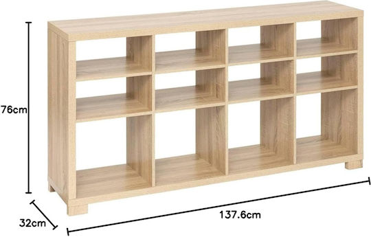Μπουφές Ξύλινος με Καθρέπτη Καφέ 137.6x32x76cm