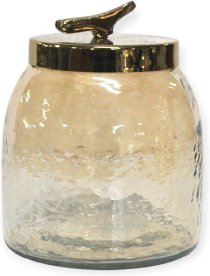 Karvounis Φοντανιέρα Glas mit Deckel 13x13x14cm Honig Karvounis Φοντανιέρα Glas mit Deckel 13x13x14cm Honig