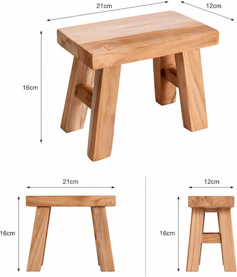 Decorative Teakwood Stool 21x12x16cm Mrshome Df-0045000