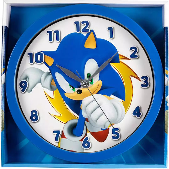 Kids Licensing Детски стенен часовник Sonic The Hedgehog Дърво 25x24.5см