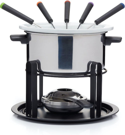 Kitchen Craft Deluxe Σκεύος για Φοντύ με Ρεσώ από Ανοξείδωτο Ατσάλι 6 Ατόμων Ασημί 19x19εκ.