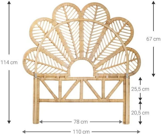 Polihome Dreamer Wooden Beige Bed Headboard 110x114cm