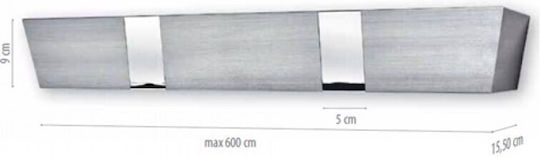 Anartisi Μετόπη Κουρτινόξυλου ΜB81 100εκ. Μεταλλική Argento Χρώμιο