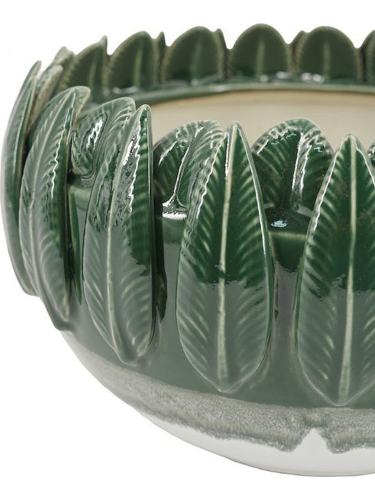 Artekko Glazed Διακοσμητικό Μπωλ Κεραμικό Πράσινο 27.5x27.5x8cm