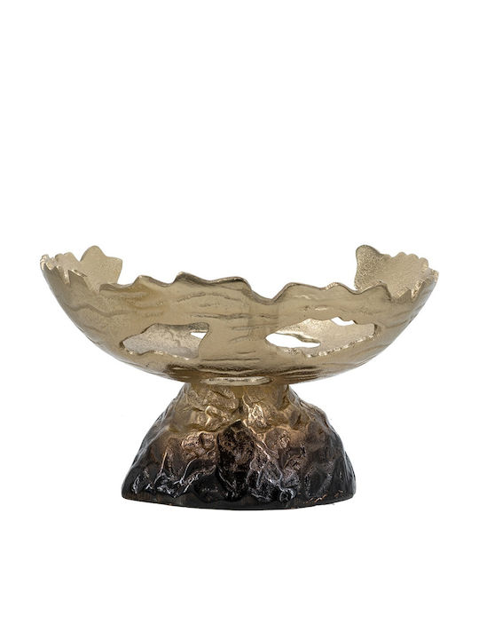 Artekko Noble Διακοσμητικό Μπωλ Μεταλλικό Χρυσό 28x28x7.8cm