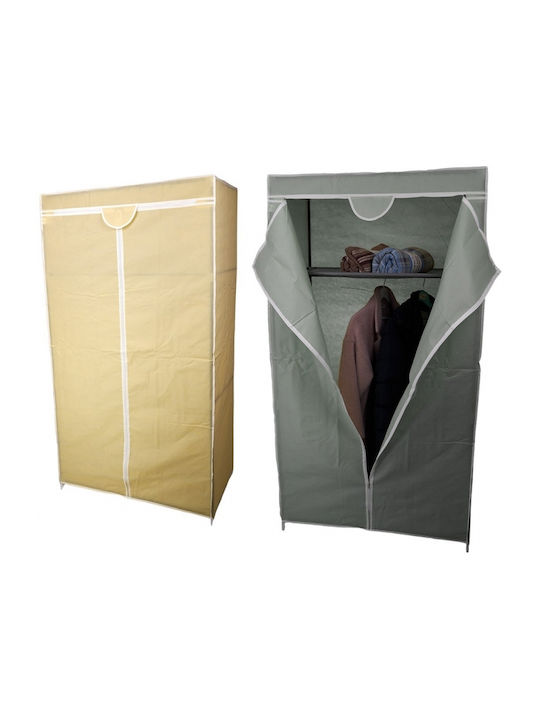 Sidirela Dulap din material textil cu fermoar și rafturi în culoarea Albastru 90x50x160cm