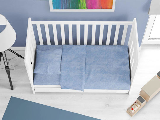 Dimcol Duvet Crib Cotton Light Blue Sky Blue 120x160cm