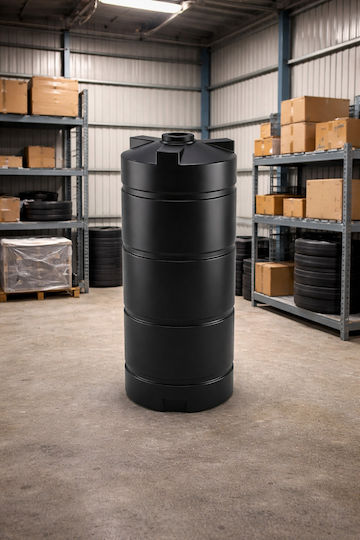 Rotogran Plastică Depozit Apă / Petrol Cilindric Vertical 5000lt Neagră