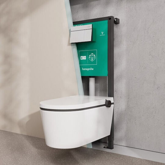 Hansgrohe Wall Mounted Plastic Rectangular Toilet Flush Low Pressure