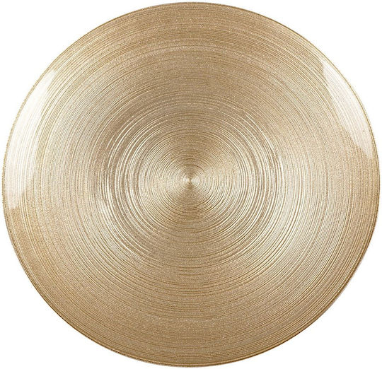 Koopman Τουρτιέρα Γυάλινη με Πόδι Χρυσή 28x28x13εκ.