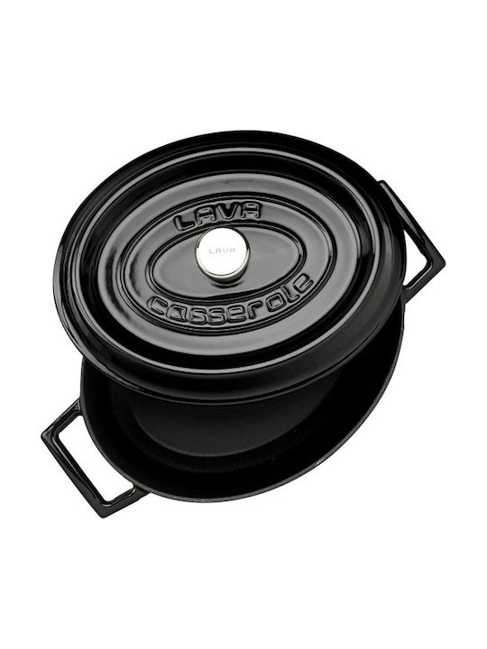 Lava Oală olandeză Ovală Fontă Black 27x21cm 1buc