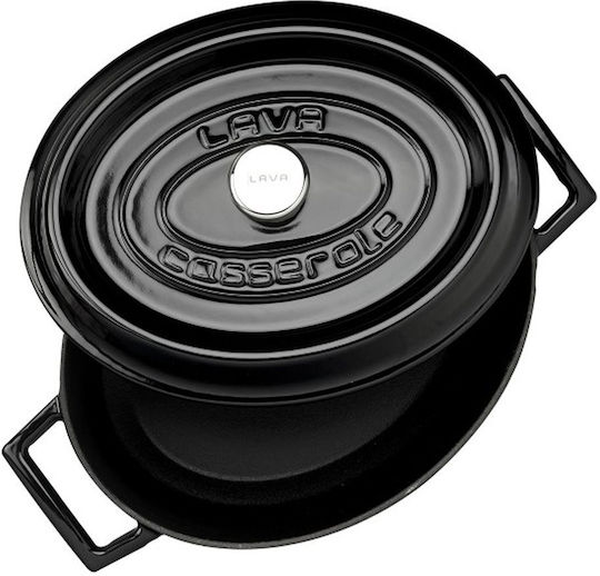 Lava Oală olandeză Ovală Fontă Black 27x21cm 1buc