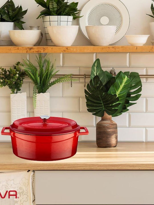 Lava Oval Cast Iron Dutch Oven Red 27x21cm