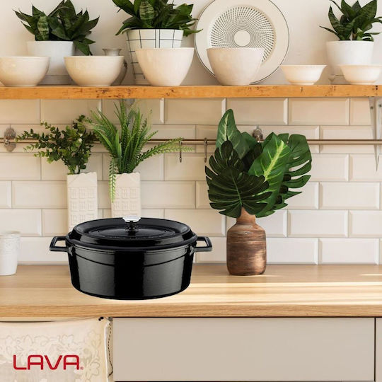 Lava Oală olandeză Ovală Fontă Black 27x21cm 1buc