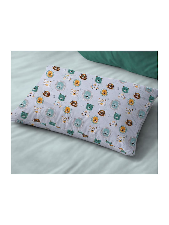 Dimcol Big Cats 28 Baby Pillowcase Made of 100% Cotton Light Aqua 45x35cm