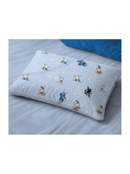 Dimcol Bear's Playtime 591 Baby Pillowcase Made of 100% Cotton Sky Blue 45x35cm