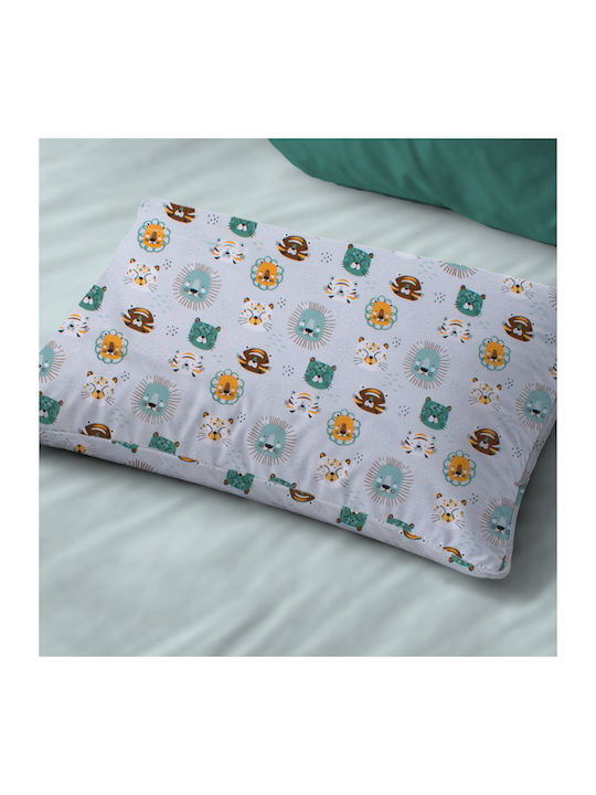 Dimcol Big Cats 28 Baby Pillowcase Made of 100% Cotton Light Aqua 45x35cm