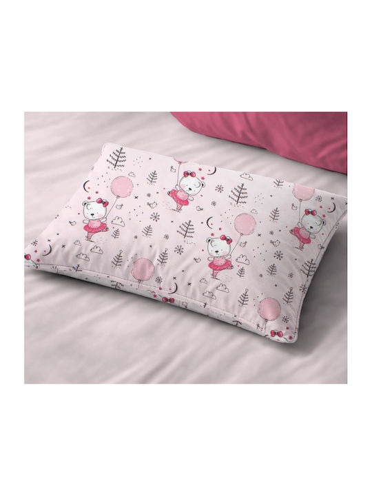 Dimcol Ballerina Bear 598 Baby Pillowcase Made of 100% Cotton Pink 45x35cm