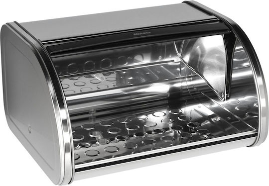 Brabantia Bread Box with Lid Inox Grey 31.5x26x17.3cm Brabantia Bread Box with Lid Inox Grey 31.5x26x17.3cm