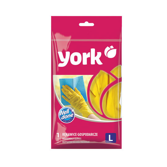 York Zeu Mănuși De Curățenie Din Latex Dimensiune Mare Galbene