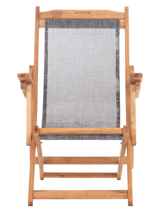 Liegestuhl Lemnos Hölzernes Mit Armlehnen Grau 62.5x97x105cm