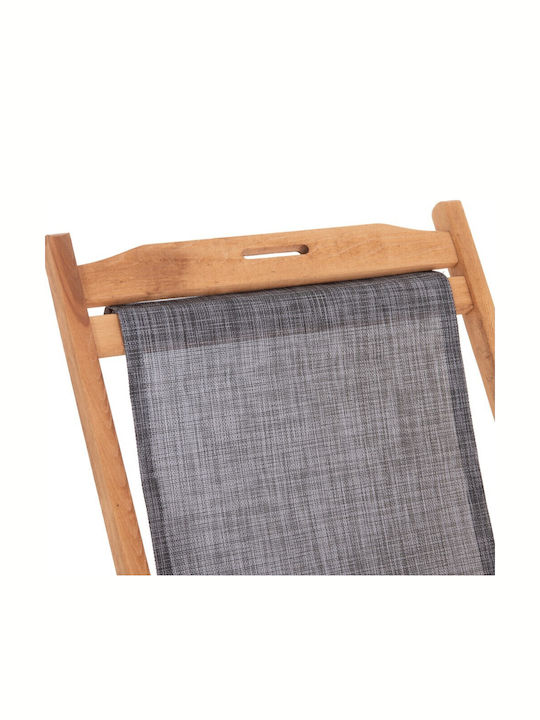 Liegestuhl Lemnos Hölzernes Mit Armlehnen Grau 62.5x97x105cm