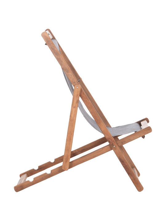 Deckchair Limnos Wooden Gray 55.5x97x82cm