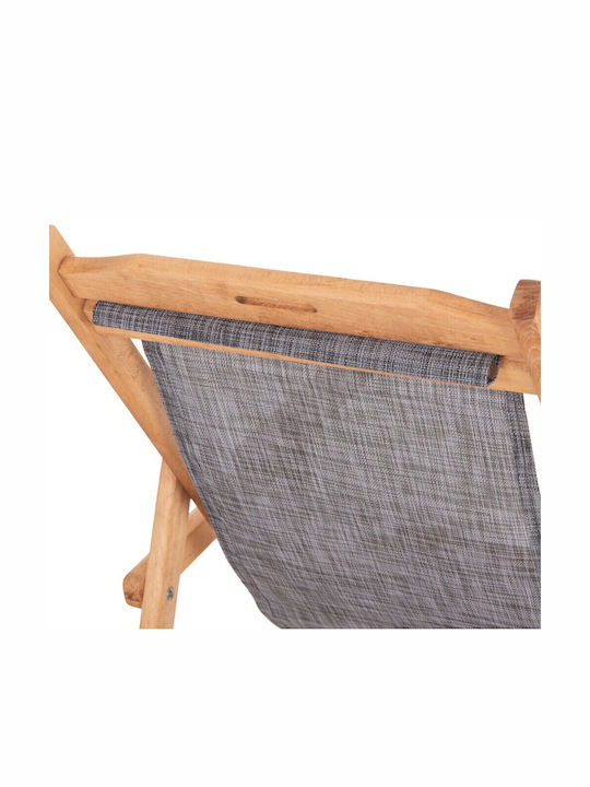 Liegestuhl Lemnos Hölzernes Mit Armlehnen Grau 62.5x97x105cm