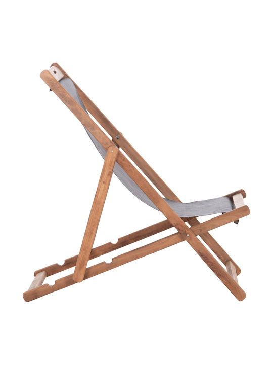 Deckchair Limnos Wooden Gray 55.5x97x82cm
