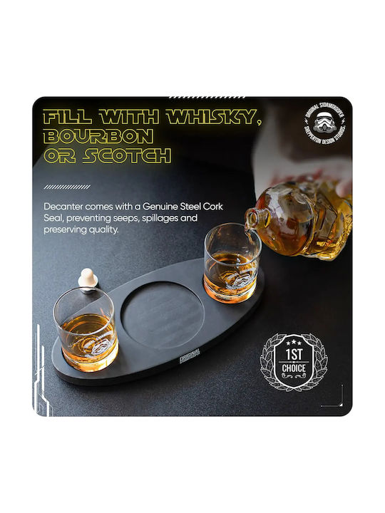 Thumbs Up Stormtrooper Liqueur Serving Decanter with Stopper and Glasses Transparent 750ml