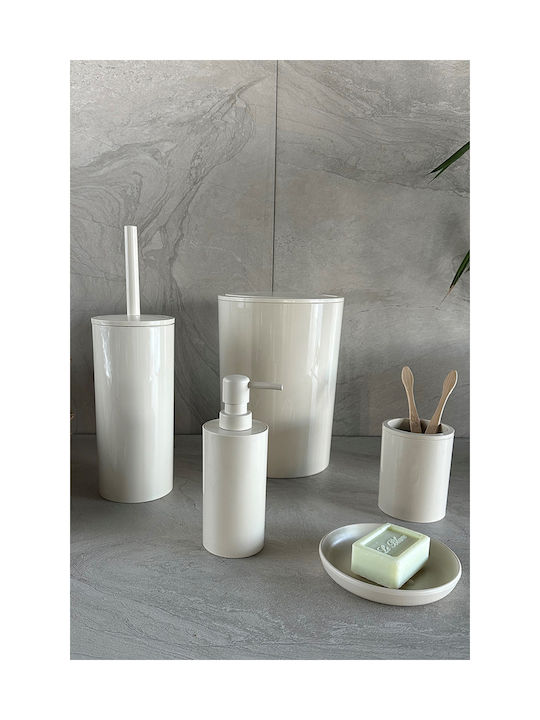 SteweHome Bathroom Accessory Set Plastic Beige 5 Pieces